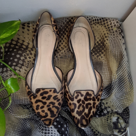 J. Crew Shoes - J. Crew Size 8 Calf Skin Cheetah Flats